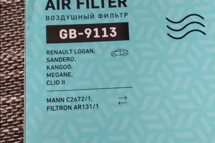 Упаковка воздушного фильтра BIG Filter GB-9113 для Renault Logan 1