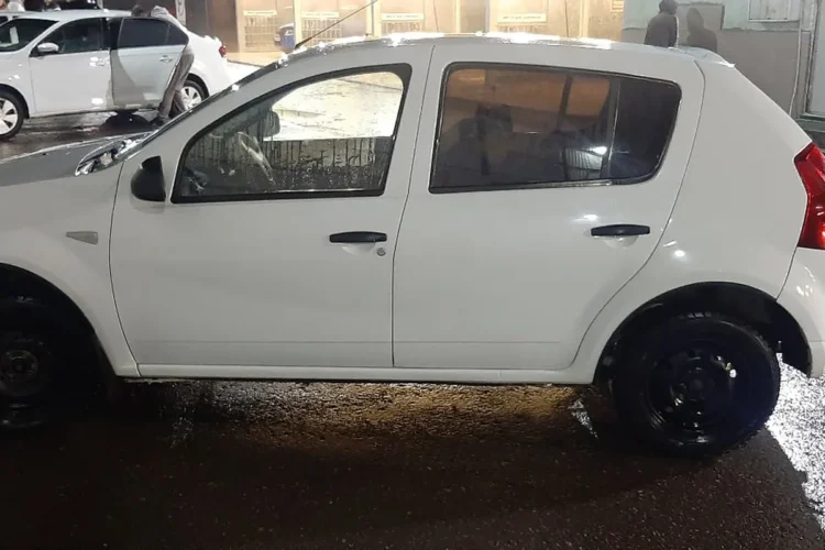 Renault Sandero 1 на стальных дисках R14, вид сбоку