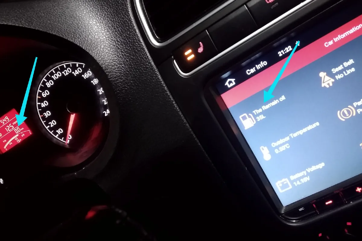 Расход по бортовому компьютеру и магнитоле Volkswagen Polo