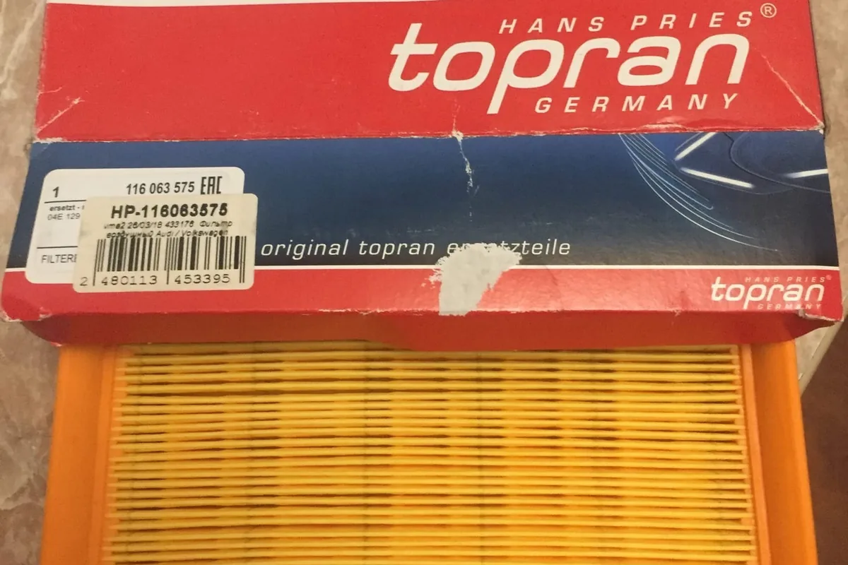 Воздушный фильтр Topran в коробке для Volkswagen Polo